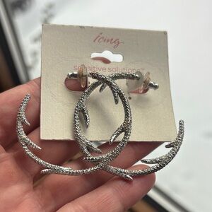 Swarovski antler  Hoop Earrings